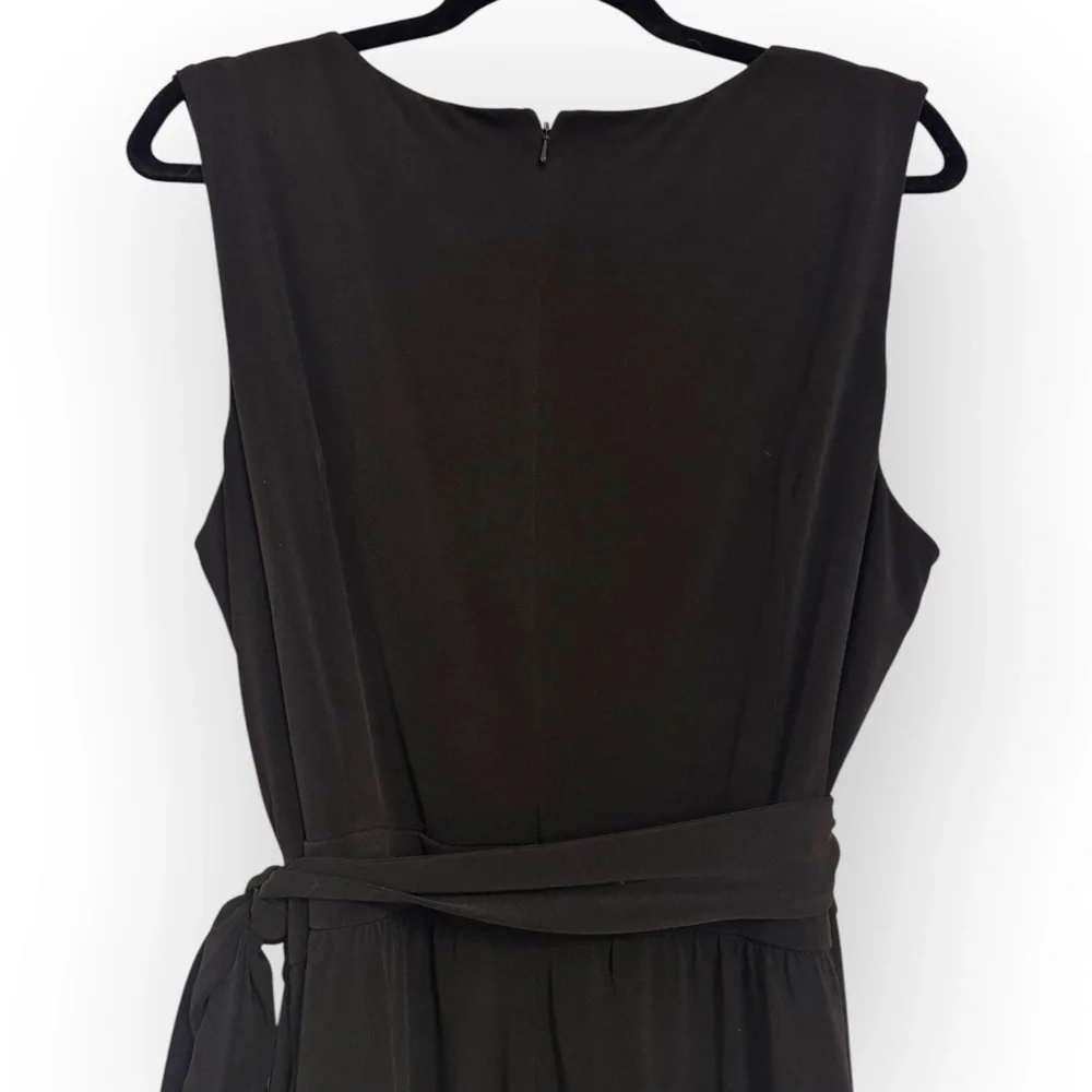 VINCE CAMUTO Faux Wrap Wide-Leg Jersey Jumpsuit, XL, Black - Picture 8 of 16